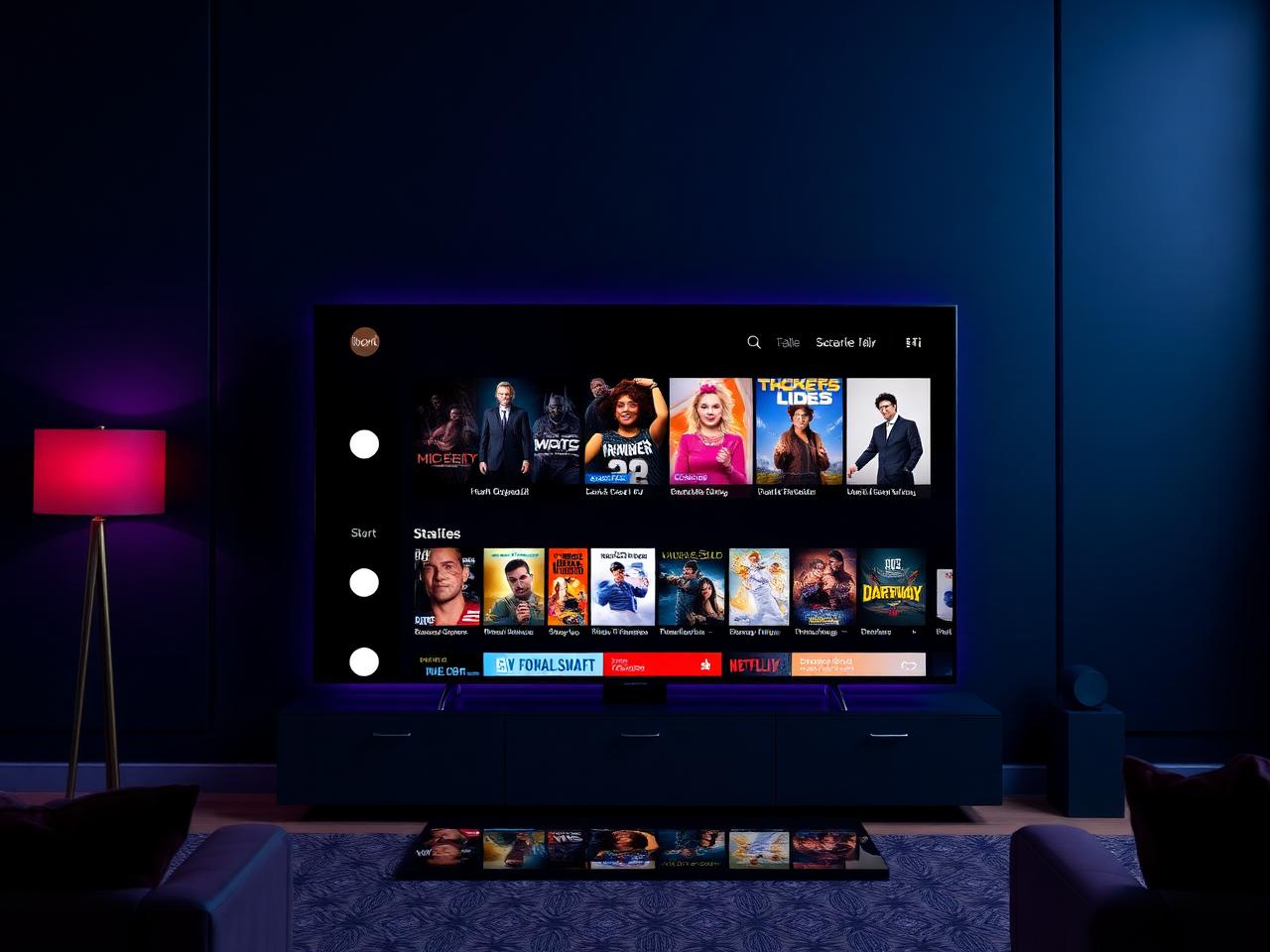 Abonnement IPTV Smart TV affiché sur une télévision 4K